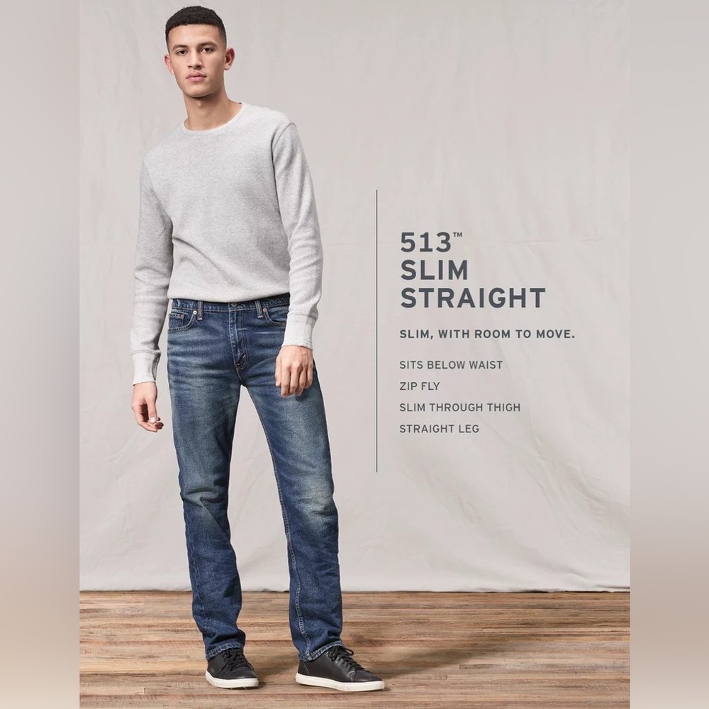 Levi's 513 Slim Straight Fit Jeans Dark Indigo Kids Size 16R 28x28 - Picture 10 of 10